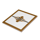 Kunstdeco-elementen in donker en lichtgeel tegeltje (Zijkant)