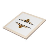 Kunstdeco-elementen in donker en lichtgeel tegeltje (Zijkant)