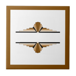 Kunstdeco-elementen in donker en lichtgeel tegeltje