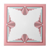 Kunstdeco-elementen in donker roos en blauw tegeltje (Voorkant)