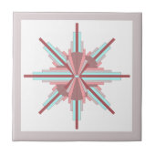 Kunstdeco-elementen in donker roos en blauw tegeltje (Voorkant)