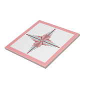 Kunstdeco-elementen in donker roos en blauw tegeltje (Zijkant)