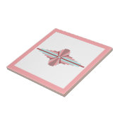 Kunstdeco-elementen in donker roos en blauw tegeltje (Zijkant)