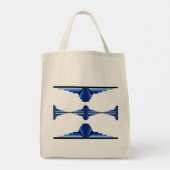 Kunstdeco-elementen in donkerblauw tote bag (Achterkant)