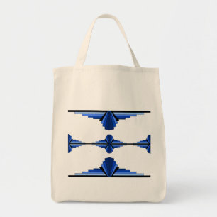 Kunstdeco-elementen in donkerblauw tote bag