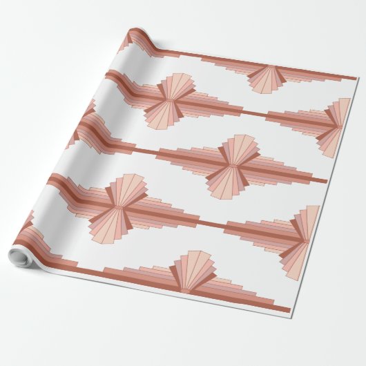 Kunstdeco-elementen in een roos goudpalet cadeaupapier (Uitgerold)