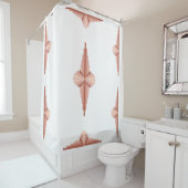 Kunstdeco-elementen in een roos goudpalet douchegordijn (In situ)