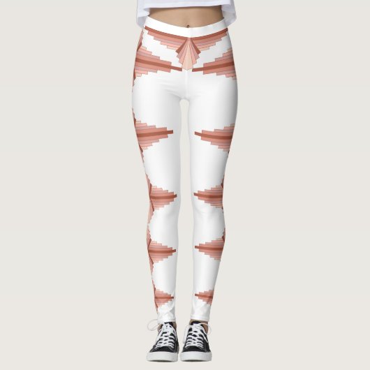 Kunstdeco-elementen in een roos goudpalet leggings (Voorkant)