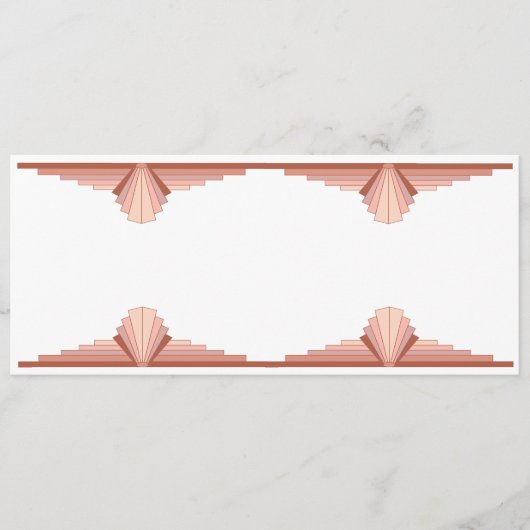 Kunstdeco-elementen in een roos goudpalet menu (Voorkant)