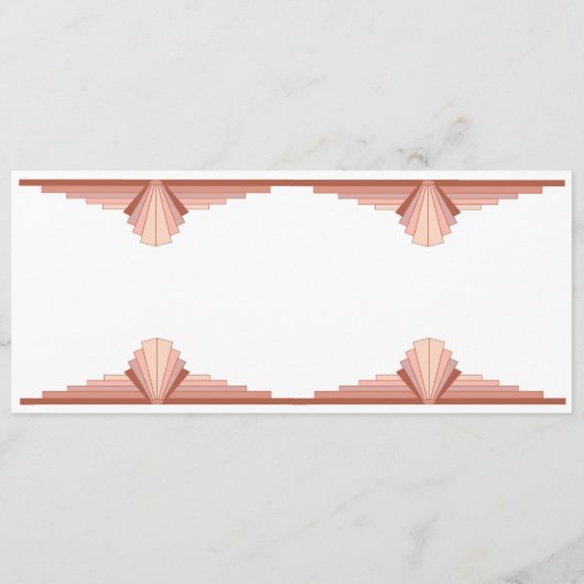 Kunstdeco-elementen in een roos goudpalet menu (Achterkant)