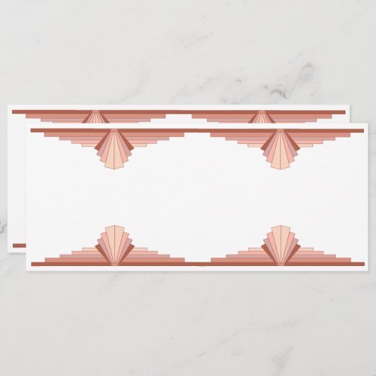 Kunstdeco-elementen in een roos goudpalet menu (Voorkant / Achterkant)