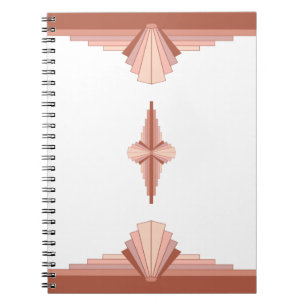 Kunstdeco-elementen in een roos goudpalet notitieboek