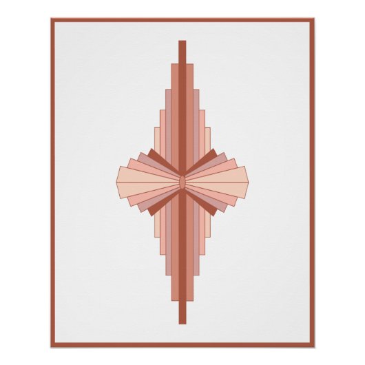 Kunstdeco-elementen in een roos goudpalet perfect poster (Voorkant)
