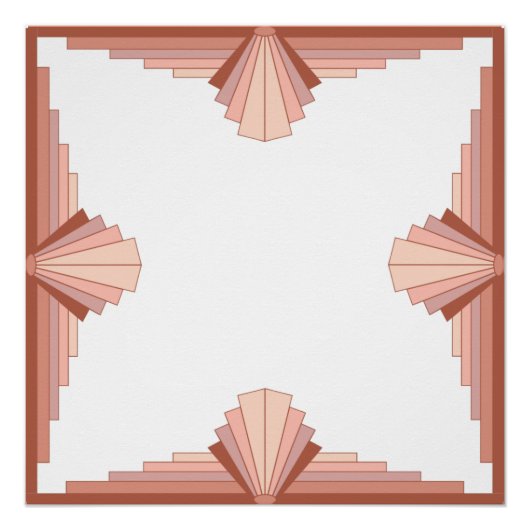 Kunstdeco-elementen in een roos goudpalet perfect poster (Voorkant)