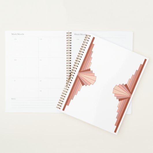 Kunstdeco-elementen in een roos goudpalet planner (Display)