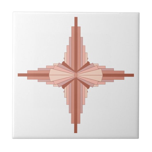 Kunstdeco-elementen in een roos goudpalet tegeltje (Voorkant)