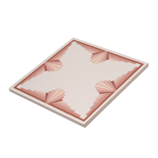 Kunstdeco-elementen in een roos goudpalet tegeltje (Zijkant)