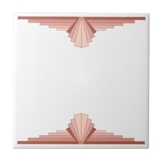 Kunstdeco-elementen in een roos goudpalet tegeltje (Voorkant)