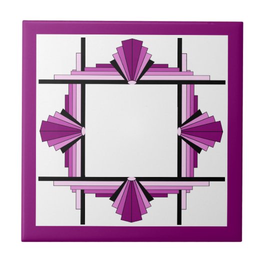 Kunstdeco-elementen in frambozen en roze tegeltje (Voorkant)