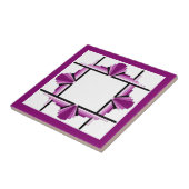 Kunstdeco-elementen in frambozen en roze tegeltje (Zijkant)