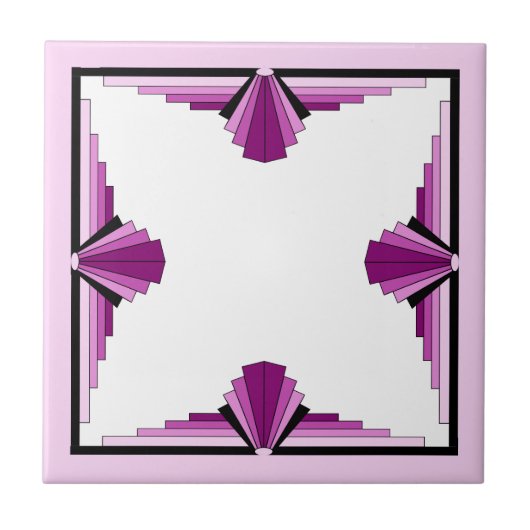 Kunstdeco-elementen in frambozen en roze tegeltje (Voorkant)