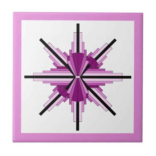 Kunstdeco-elementen in frambozen en roze tegeltje (Voorkant)