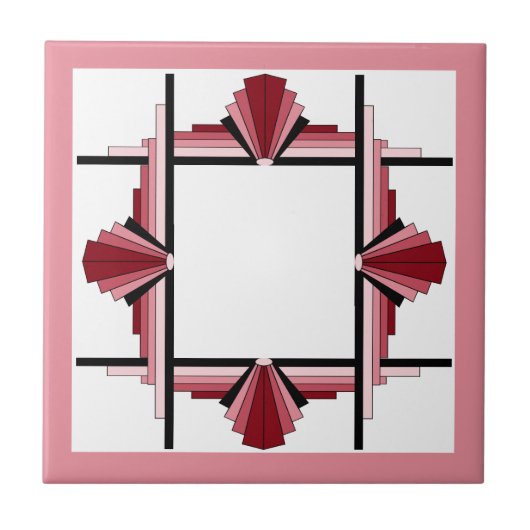 Kunstdeco-elementen in frambozen en roze tegeltje (Voorkant)