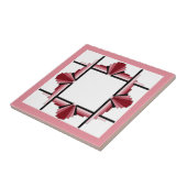 Kunstdeco-elementen in frambozen en roze tegeltje (Zijkant)