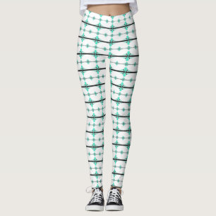 Kunstdeco-elementen in lichtgroen leggings