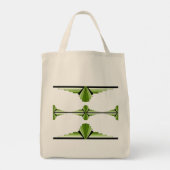 Kunstdeco-elementen in mos groen tote bag (Achterkant)