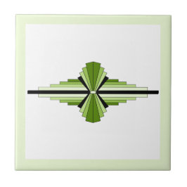 Kunstdeco-elementen in mossy greens tegeltje