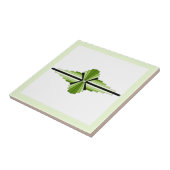 Kunstdeco-elementen in mossy greens tegeltje (Zijkant)