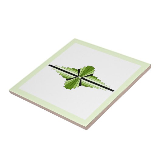 Kunstdeco-elementen in mossy greens tegeltje (Zijkant)