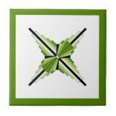 Kunstdeco-elementen in mossy greens tegeltje (Voorkant)