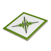 Kunstdeco-elementen in mossy greens tegeltje (Zijkant)