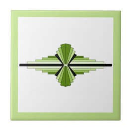 Kunstdeco-elementen in mossy greens tegeltje