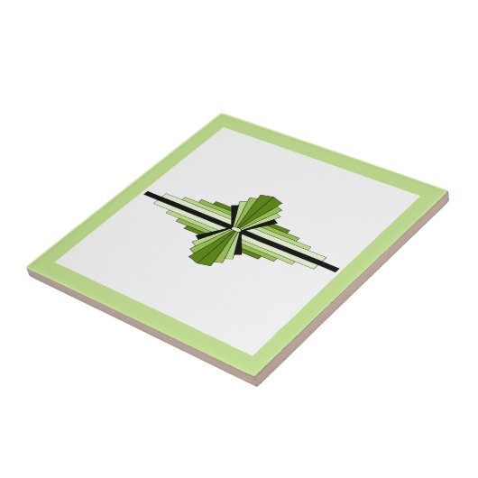 Kunstdeco-elementen in mossy greens tegeltje (Zijkant)