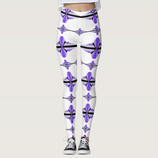 Kunstdeco-elementen in pastel-paarse leggings (Voorkant)
