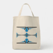 Kunstdeco-elementen in pastelblauw tote bag (Achterkant)