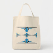 Kunstdeco-elementen in pastelblauw tote bag (Voorkant)