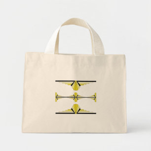 Kunstdeco-elementen in pastelgeel mini tote bag
