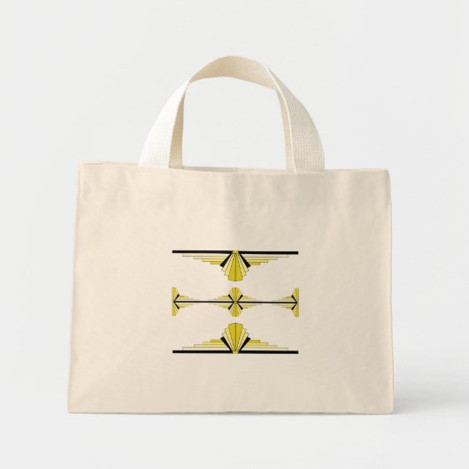 Kunstdeco-elementen in pastelgeel mini tote bag (Voorkant)