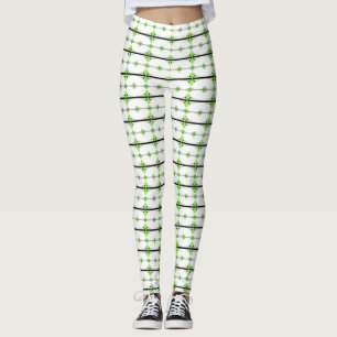 Kunstdeco-elementen in pastelkalkgroen leggings