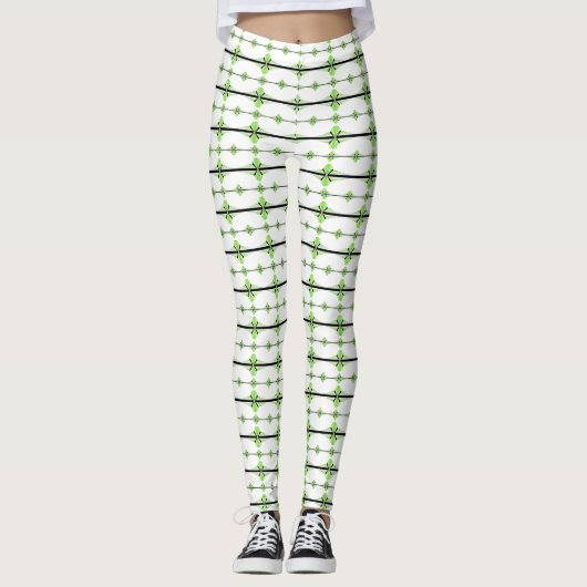 Kunstdeco-elementen in pastelkalkgroen leggings (Voorkant)