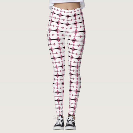 Kunstdeco-elementen in pastelroos leggings (Voorkant)