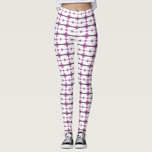 Kunstdeco-elementen in pastelroze leggings (Voorkant)