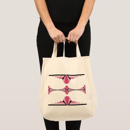 Kunstdeco-elementen in pastelroze roos tote bag (Voorkant (product))
