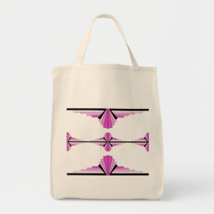 Kunstdeco-elementen in pastelroze tote bag