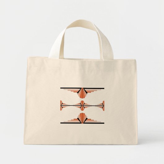 Kunstdeco-elementen in pastelsinaasappel mini tote bag (Voorkant)