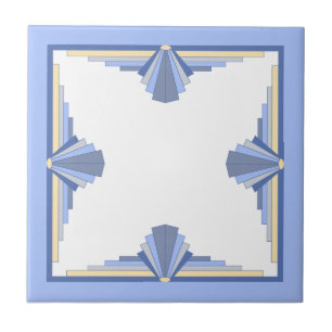 Kunstdeco-elementen in room en asblauw tegeltje
